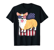 Load image into Gallery viewer, Corgi T-Shirt for Kids Women American Flag 4th of July Dog