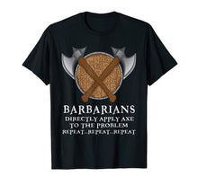 Load image into Gallery viewer, Barbarian RPG Gamer Shirt Funny Axe shield Tee