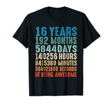 Load image into Gallery viewer, 16 Years Old 16th Birthday Vintage Retro T Shirt 192 Months