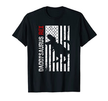 Load image into Gallery viewer, DaddySaurus Rex Flag Tshirt Funny Fathers Day Gift Idea