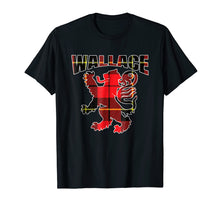 Load image into Gallery viewer, Wallace Clan Kilt Tartan T-Shirt Lion Namesake Modern Tee