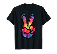 Load image into Gallery viewer, 60s 70s Tie Dye Peace Hand Sign Shirt - Hippie