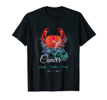 Load image into Gallery viewer, CANCER CRAB T Shirt Star Sign Birthday Horoscope Astrology