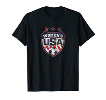Load image into Gallery viewer, Distressed Soccer T-Shirt for Women with USA Shield
