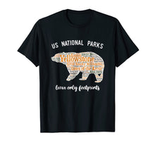 Load image into Gallery viewer, National Parks Bear T Shirt Lists all 59 National Parks