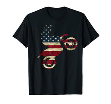 Load image into Gallery viewer, Motocross Dirt Bike tshirt American Flag Gift Brap Shirt Dad