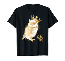 Load image into Gallery viewer, Crowned Golden Owl T Shirt Owl lovers