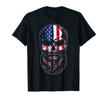 Load image into Gallery viewer, American Beard Skull Men's T-shirt Gift Funny Tee