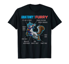 Load image into Gallery viewer, Furry shirt - Anatomy of a Furry - cartoon wolf shirt