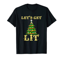Load image into Gallery viewer, Let's Get Lit Funny Christmas Drinking T-Shirt