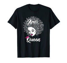 Load image into Gallery viewer, Aries Zodiac Birthday Afro Gift T-Shirt for Black Women