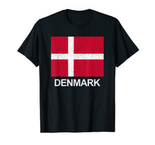 Load image into Gallery viewer, Denmark Flag T-Shirt Distressed (Danish Flag)