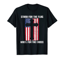 Load image into Gallery viewer, USA Patriotic T Shirt American Flag Cross Religious Gift Tee