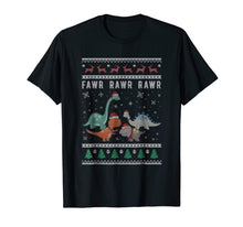 Load image into Gallery viewer, Dino Ugly Christmas Sweater T-Shirt, Xmas Dinosaur Tee