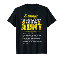 Load image into Gallery viewer, 5 things You Should Know about my Aunt T-shirt Niece Nephew