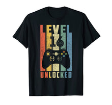 Load image into Gallery viewer, Level 16 Unlocked Tshirt 16th Video Gamer Birthday Boy Gifts