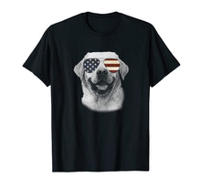 Load image into Gallery viewer, Labrador Dog T shirt with USA flag sunglasses Funny Gift
