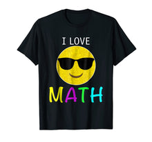 Load image into Gallery viewer, I LOVE MATH TSHIRT FOR TEACHERS EMOJI HEARTS LOVE