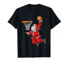 Load image into Gallery viewer, Basketball Santa T Shirt Christmas Hat Ball Sport