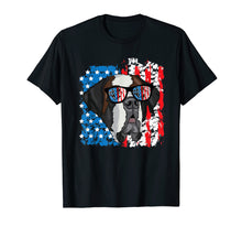 Load image into Gallery viewer, 4th of July Dog Patriotic Saint Bernard Dog with Sunglasses T-Shirt