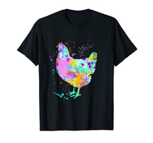 Load image into Gallery viewer, Chicken T-Shirt, Watercolor Splash Love Chickens Tee Shirt
