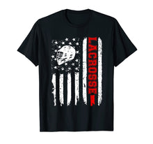 Load image into Gallery viewer, Lacrosse American Flag Distressed T-Shirt