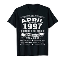 Load image into Gallery viewer, April 1997 Shirt Vintage 22nd Birthday Gift 22 Years Old