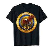 Load image into Gallery viewer, Apollo 11 Golden 50th Anniversary Eagle and Moon T Shirt Tee