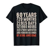 Load image into Gallery viewer, 60 Years Old 60th Birthday Vintage Retro T Shirt 720 Months