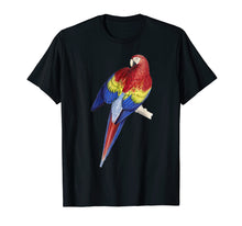 Load image into Gallery viewer, Parrot T-shirt, Scarlet Macaw Tee Jungle Bird Lover Tee
