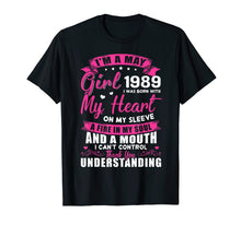 Load image into Gallery viewer, I'm A May Girl 1989 T Shirt 30 Birthday Gift for Women