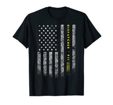 Load image into Gallery viewer, American Flag 911 Dispatcher T-Shirt gold line USA Flag
