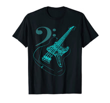 Load image into Gallery viewer, Bass with Clef Neon T-Shirt for Bassists & Bass Player