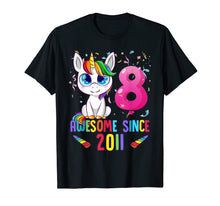 Load image into Gallery viewer, 8 Years Old 8th Birthday Unicorn Shirt Girl gift Gift