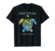 Load image into Gallery viewer, Keep The Sea Plastic Free Turtle T-shirt Gift