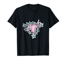 Load image into Gallery viewer, Uterus middle fingers up tee feminist protest shirt