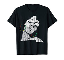 Load image into Gallery viewer, Distresed African black History month Afro woman t shirt tee