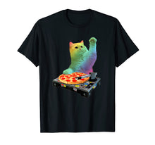 Load image into Gallery viewer, DJ Cat Shirt Cat DJ Pizza EDM Music Cute White Kitty Tee