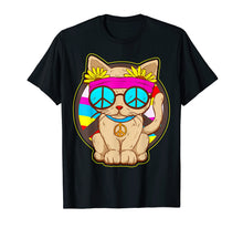 Load image into Gallery viewer, Hippie Cat Peace Design T-Shirt