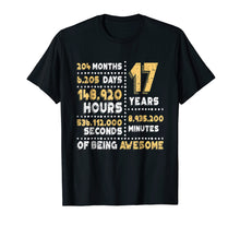 Load image into Gallery viewer, 17th Birthday Gift T Shirt B-Day 17 Years Old Being Awesome