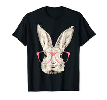 Load image into Gallery viewer, Cute Bunny Rabbit Pink Glasses Funny Hipster Easter Tshirt