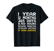 Load image into Gallery viewer, 1st Birthday 1 Year Old Being Awesome Anniversary T-Shirt