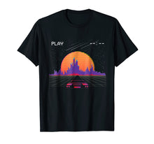 Load image into Gallery viewer, cyberpunk outrun synthwave sunset fast car aesthetic t shirt