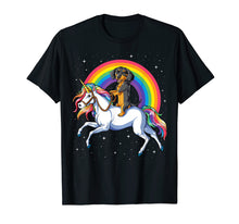 Load image into Gallery viewer, Dachshund Unicorn T shirt Girls Space Galaxy Rainbow Dog Tee