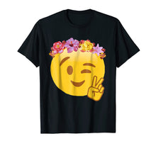 Load image into Gallery viewer, Peace Emoji Laughing Flower Crown T-Shirt