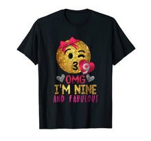 Load image into Gallery viewer, 9th Birthday Shirt For Girls - OMG! I'm Nine and Fabulous