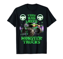 Load image into Gallery viewer, This Kid Loves Monster Trucks T Shirt Gift for Boys Girls