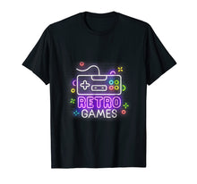 Load image into Gallery viewer, Retro Games T-Shirt Neon Glow Classic Gaming
