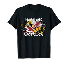 Load image into Gallery viewer, Maryland Lacrosse T-shirt for Dad Sticks Crossed LAX Flag