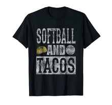 Load image into Gallery viewer, Softball and Tacos Funny Taco Distressed T-Shirt